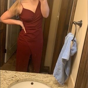 maroon prom dress